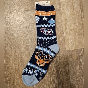 NEW NFL large Tennessee Titans socks blue deer